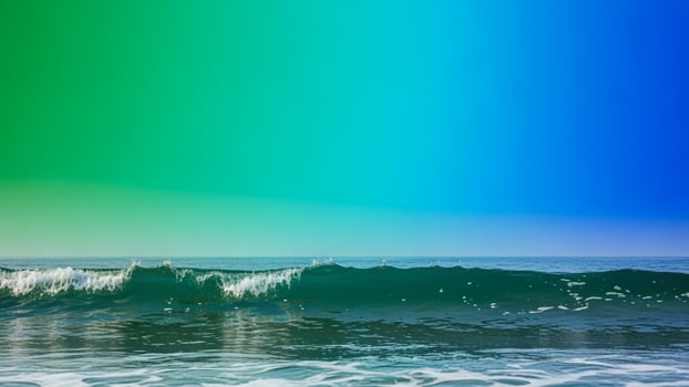A blue and green ocean with waves photo