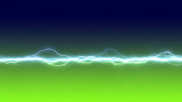 A green and blue background with lightning photo