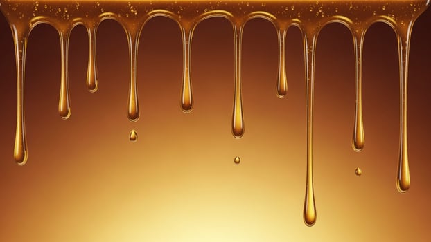 A dripping liquid on a brown background photo