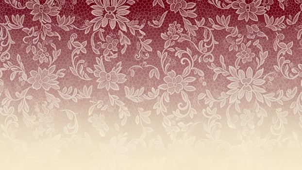 A red and white background with a floral pattern photo