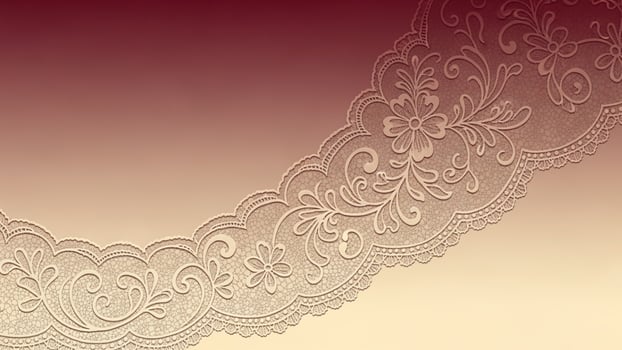 A beautiful lace border on a red and gold background photo
