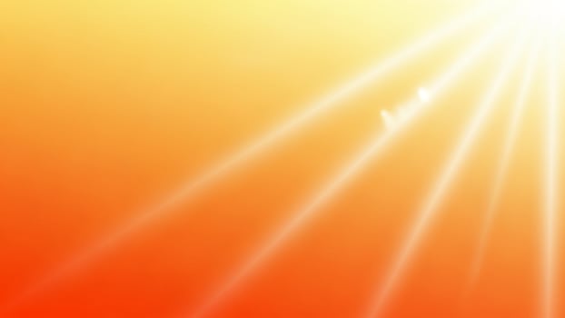 Sun rays on a bright orange and yellow background photo