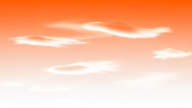 A picture of clouds in the sky with orange and white clouds photo
