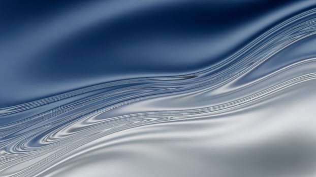 Abstract blue and silver background with waves photo