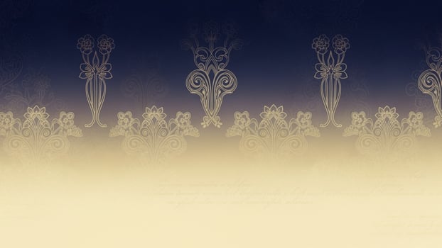 A blue and gold background with ornate designs photo