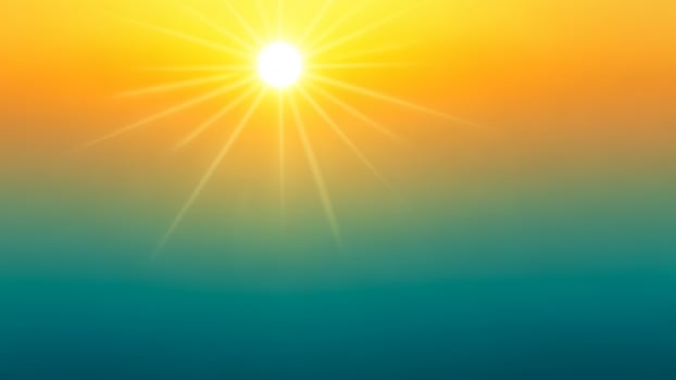 Sunset background with bright sun and clouds photo