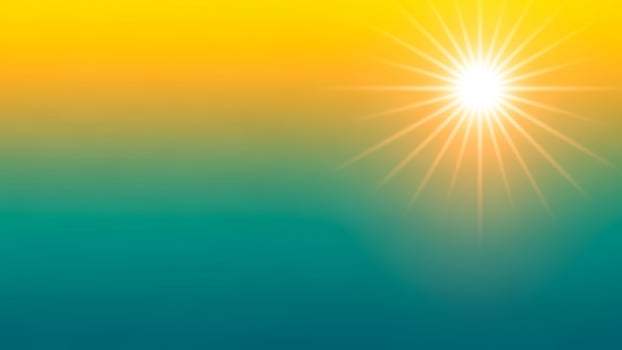 Sun shining over a colorful background photo