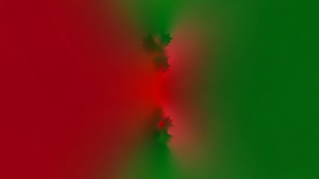 A red and green background with a blurred image photo