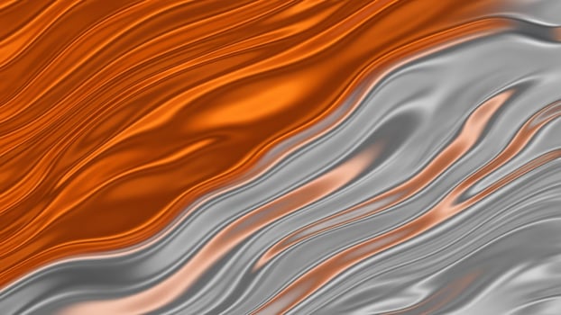 Abstract background with silver and orange waves photo