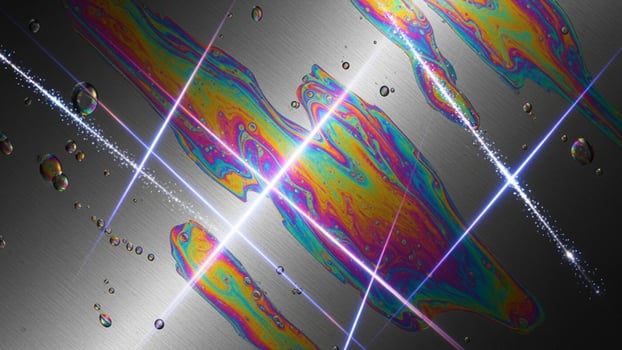 A colorful abstract background with a rainbow and a star photo