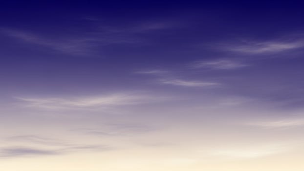 A blue sky with clouds and a plane flying in the air photo