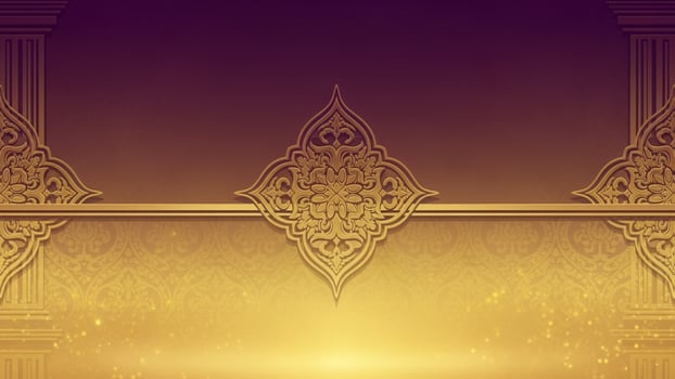 Golden islamic background with ornate design photo