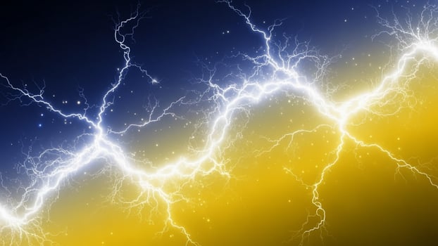 A lightning bolt is shown in the sky photo