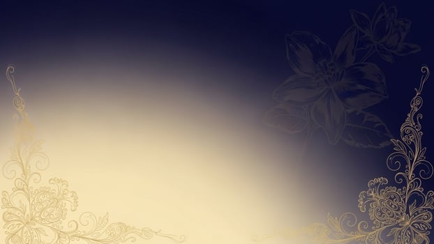 An ornate floral border on a dark blue background photo