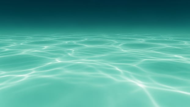 Water surface with ripples and light blue sky photo