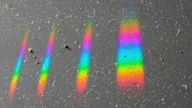 A rainbow is reflected in the air photo