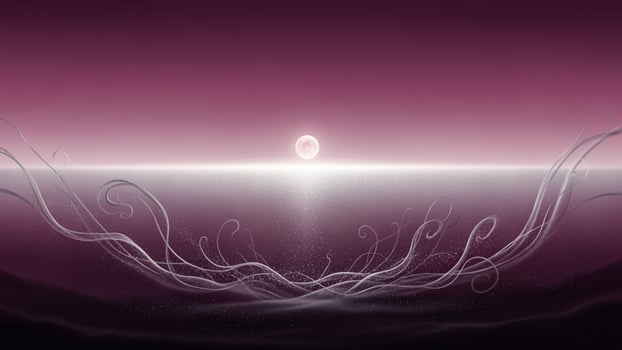 A purple and pink background with a large white object in the middle photo