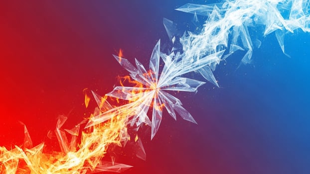 Frozen fire and ice background photo