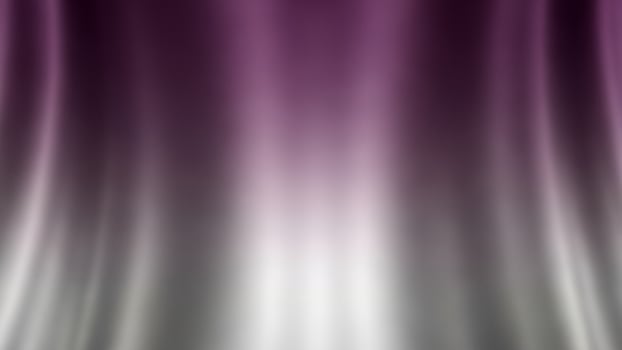 A purple and white curtain with a light in the middle photo