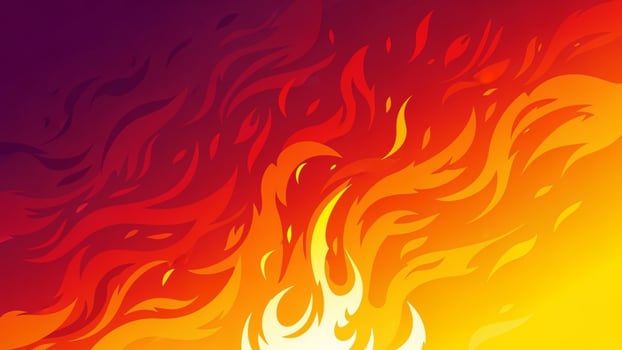 A fire is shown in a colorful background photo