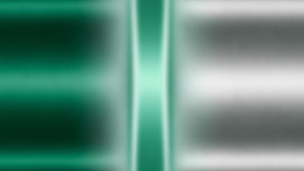 A green and silver background with a white stripe photo