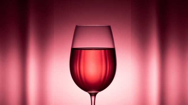 A glass of red wine on a red background photo