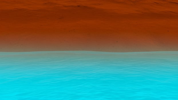 A computer generated image of a body of water photo