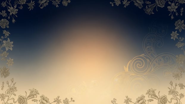 An abstract background with a gold frame and floral design photo