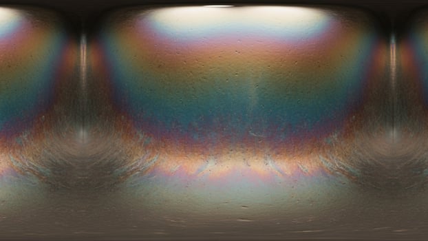 A close up of a rainbow colored light photo