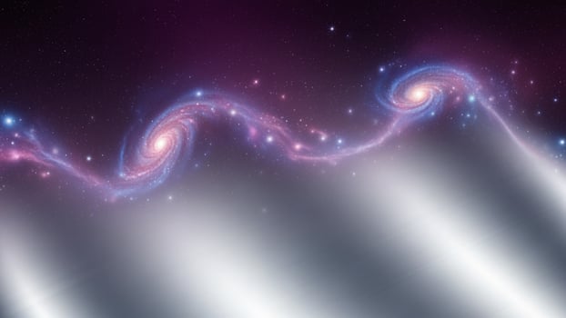 A galaxy with a spiral shape and a bright light photo
