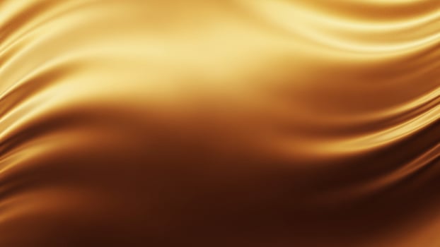 Golden silk background with waves photo