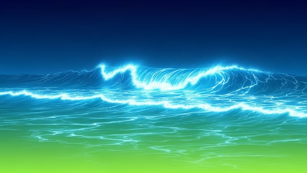 A blue and green ocean with a wave photo