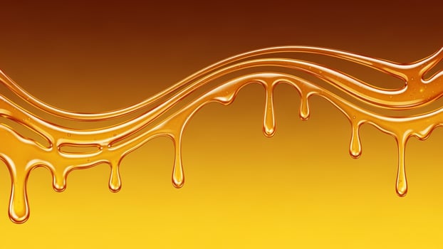 A close up of a liquid dripping on a yellow background photo