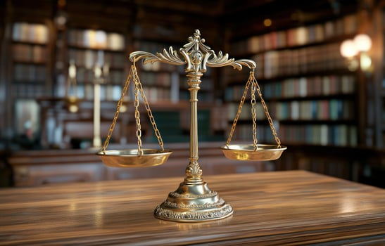 Scales of justice symbol of law and balance photo