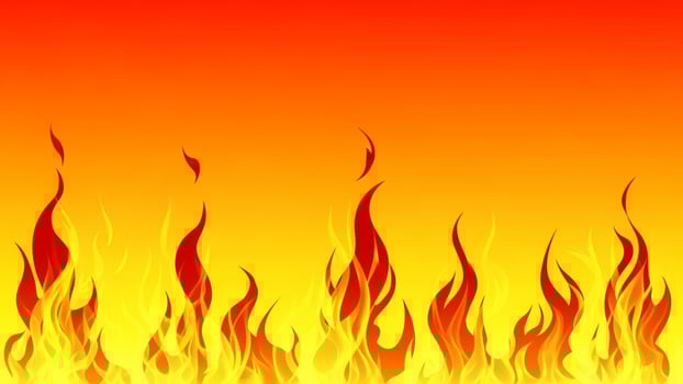Fire flames on a red background photo