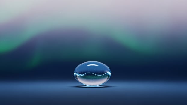 A glass ball with a blue background photo