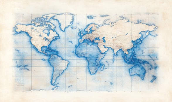 Vintage world map global cartography paper texture design photo