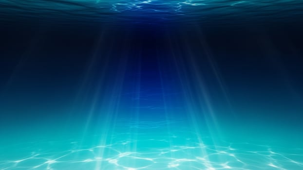 Underwater background with light beams photo