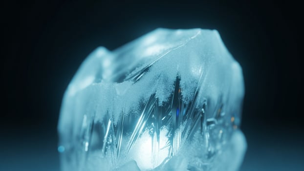A large crystal with a blue glow photo