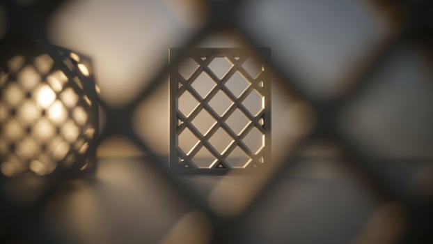 A close up of a metal lattice photo