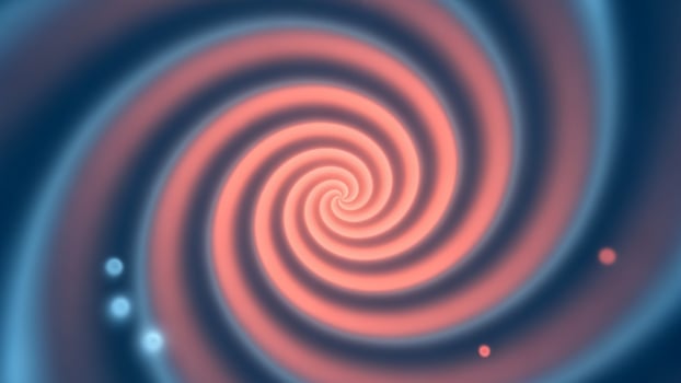 A spiral with red and blue swirls photo