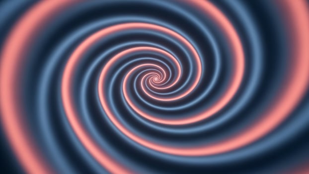 A spiral with blue and red lines photo