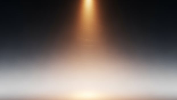 A light beam shines through the fog in the dark photo