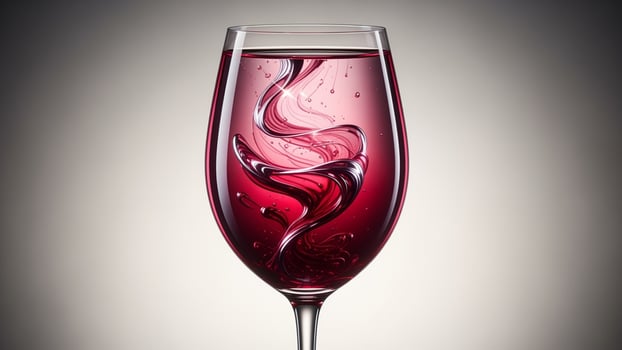A glass of red wine with a swirl of liquid photo