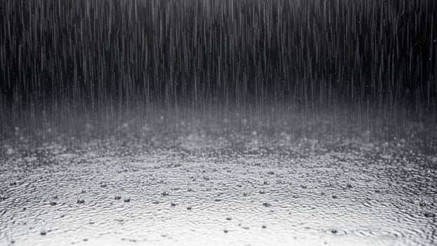 Rain drops on a glass surface with a black background photo