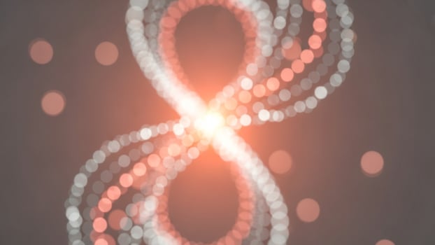 An abstract image of a spiral with lights photo