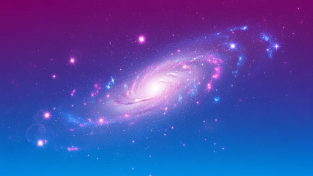 A galaxy with bright blue and pink colors photo