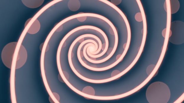 A spiral with circles on it in a dark blue background photo