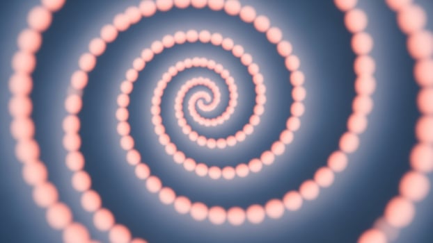 A spiral is shown with many dots in it photo