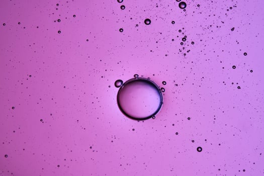Beautiful bubbles in the texture of a cosmetic product close-up. photo